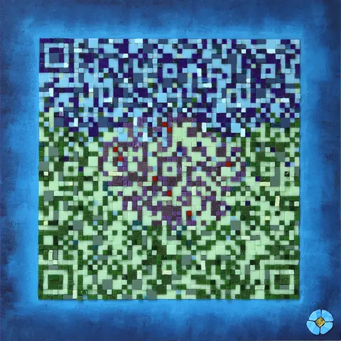 Mosaik-QR-Code als Kunstobjekt