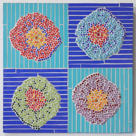Mosaikbild mit farbigen Kreisformen